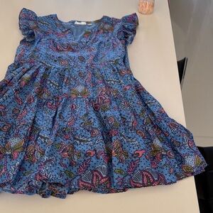 Roller Rabbit Blue Dress with Pink and Green Floral Pattern